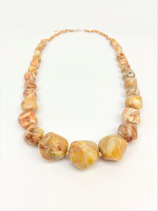Zephyr Charis Mixed Bead Necklace by Stage Jewellery in brown neutral tones