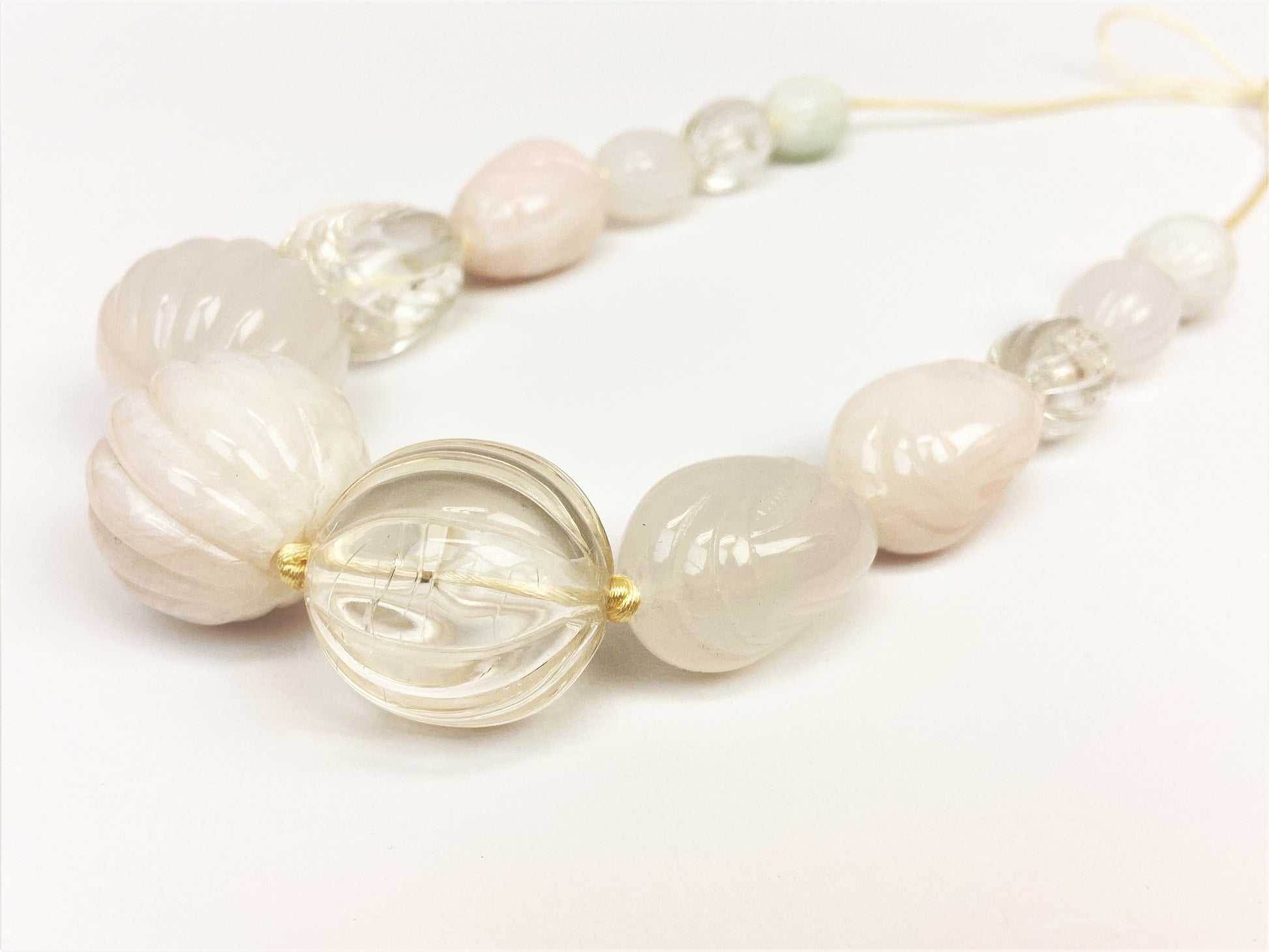 Gumusservi Igloo Mixed Bead Necklace by Stage Jewellery with white and transparent beads