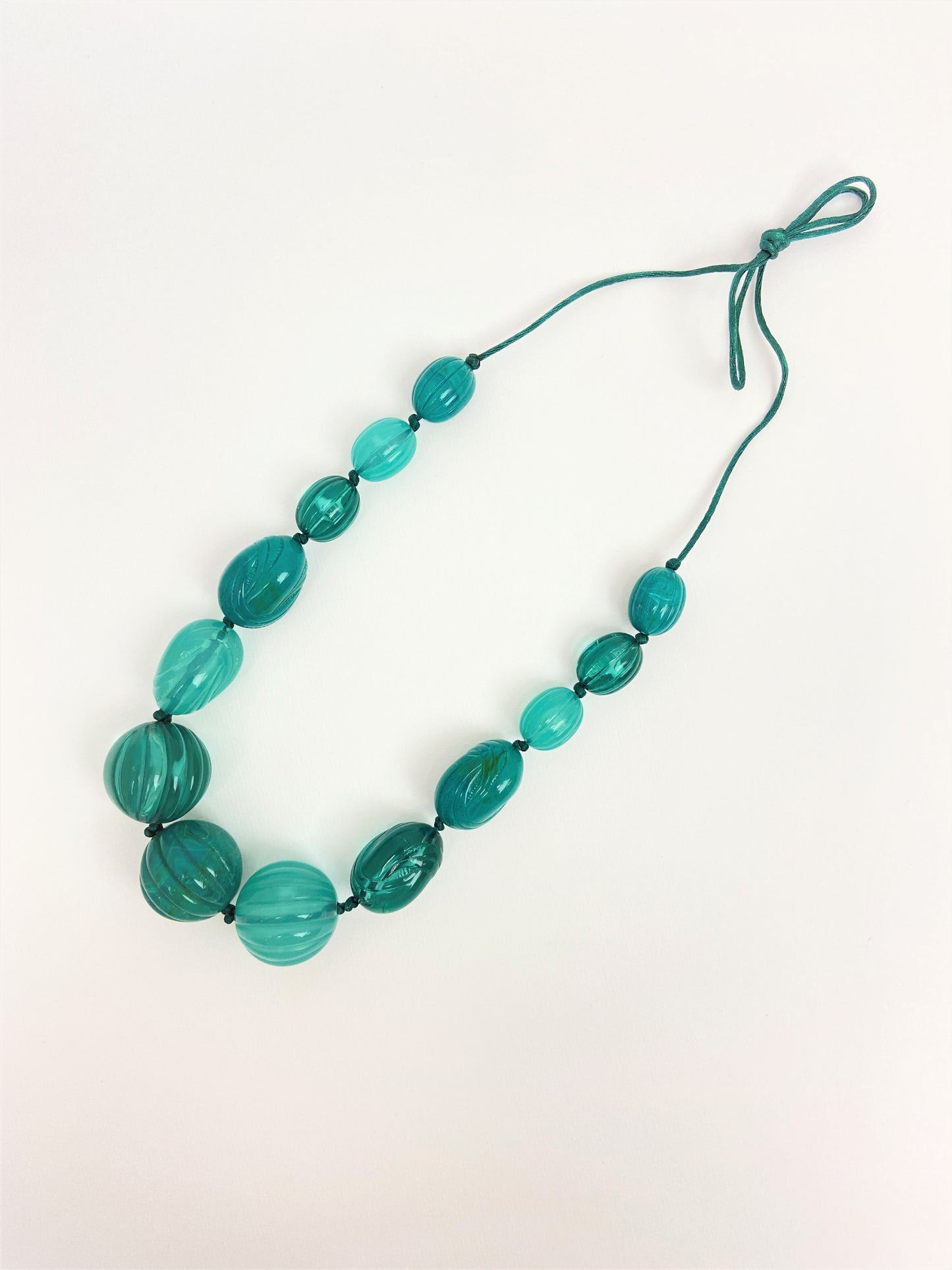 Gumusservi Deva Mixed Bead Necklace by Stage Jewellery in teal blue green tones