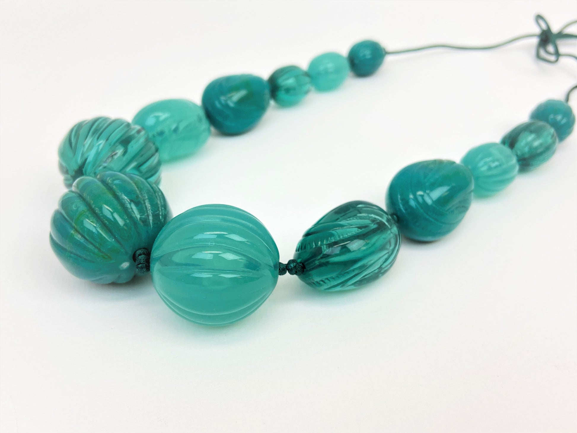 Gumusservi Deva Mixed Bead Necklace by Stage Jewellery in teal blue green tones