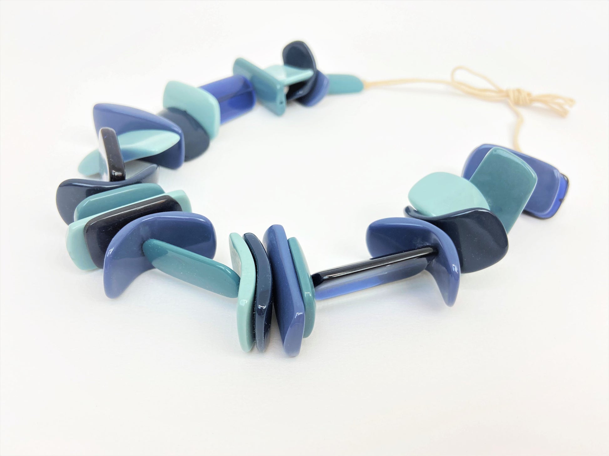 Enigma Ruka Mixed Bead Necklace by Stage Jewellery in blue tones
