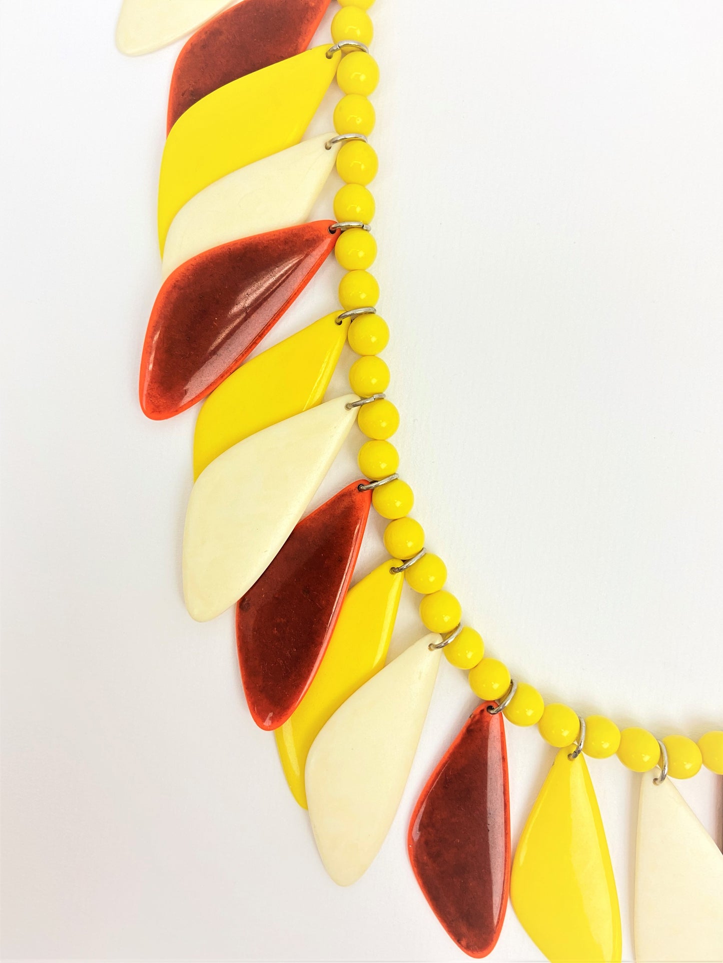 Remex Zahara Mixed Bead Necklace by Stage Jewellery with brown yellow tones in feathering fashion style