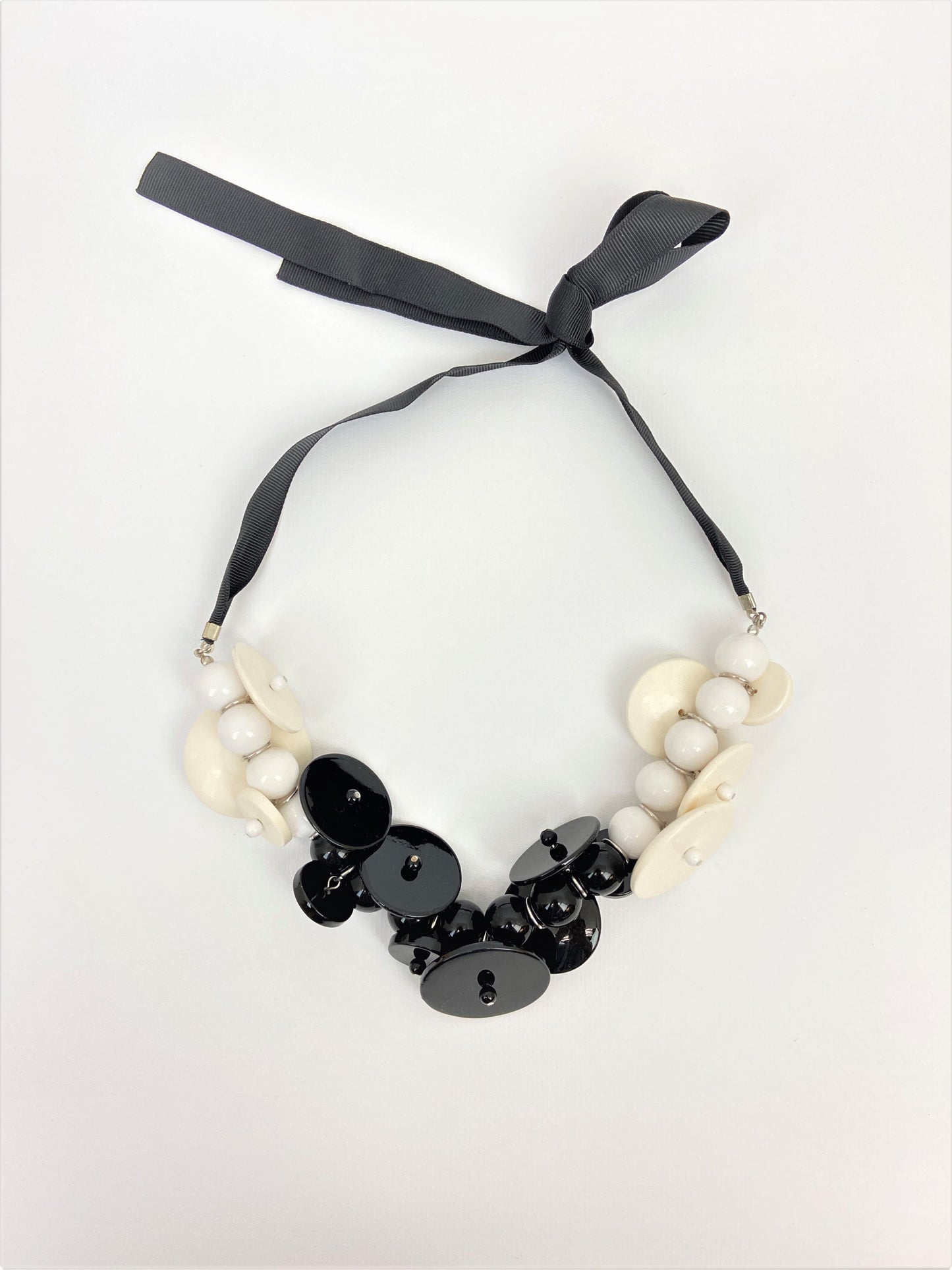 Otta Annika Mixed Bead Necklace by Stage Jewellery with unique beads in black and white tones