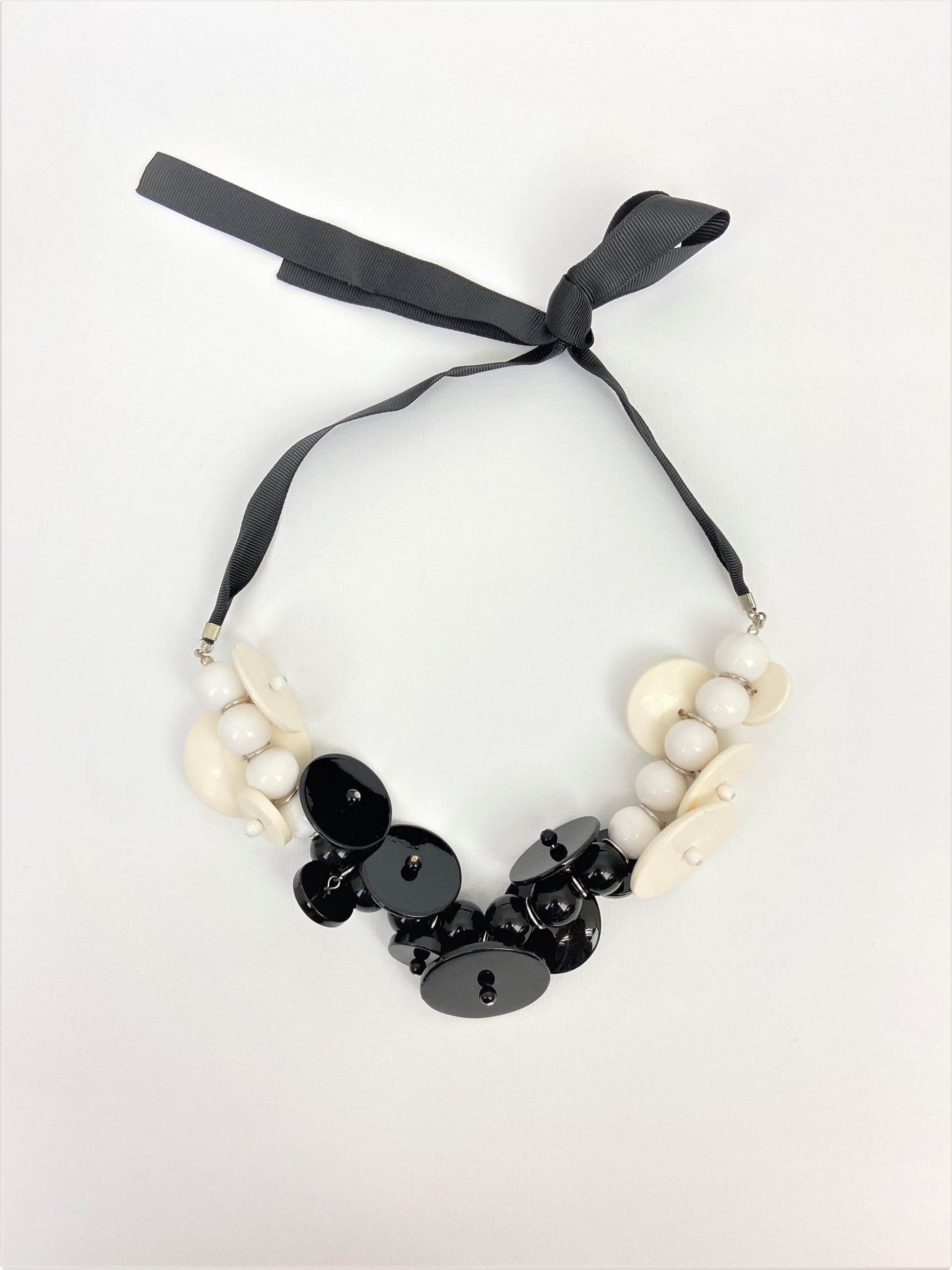Otta Annika Mixed Bead Necklace by Stage Jewellery with unique beads in black and white tones
