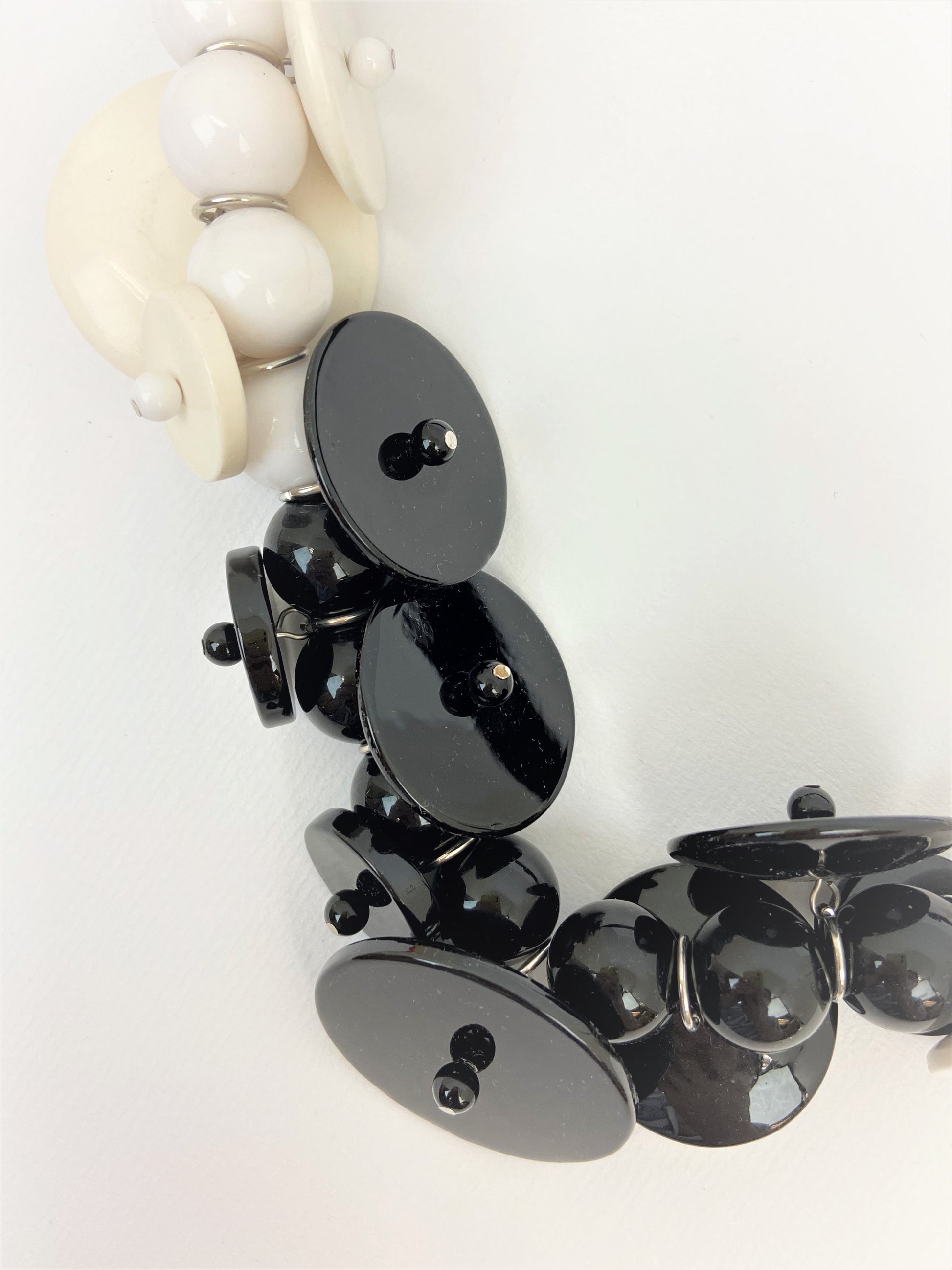 Otta Annika Mixed Bead Necklace by Stage Jewellery with unique beads in black and white tones