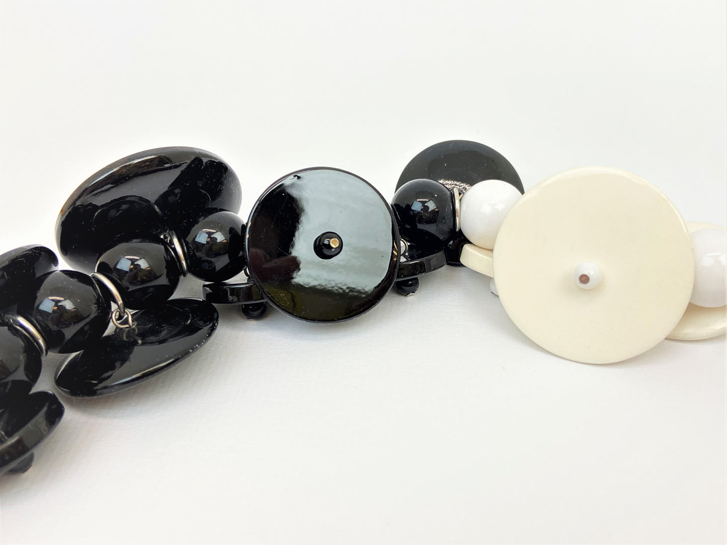 Otta Annika Mixed Bead Necklace by Stage Jewellery with unique beads in black and white tones