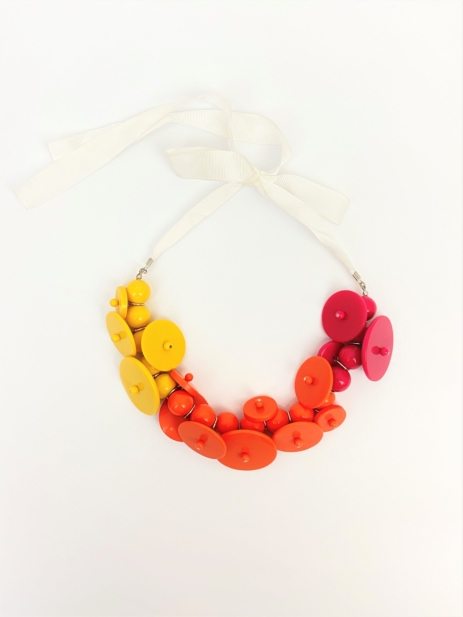 Otta Abellona Mixed Bead Necklace by Stage Jewellery with unique beads in red orange yellow tones