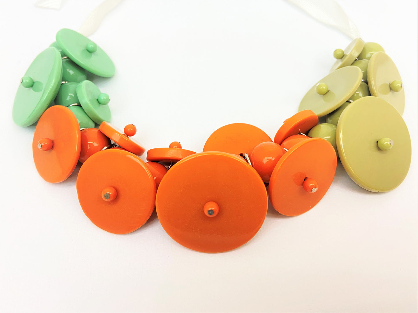 Otta Terese Mixed Bead Necklace by Stage Jewellery with unique beads in green orange tones