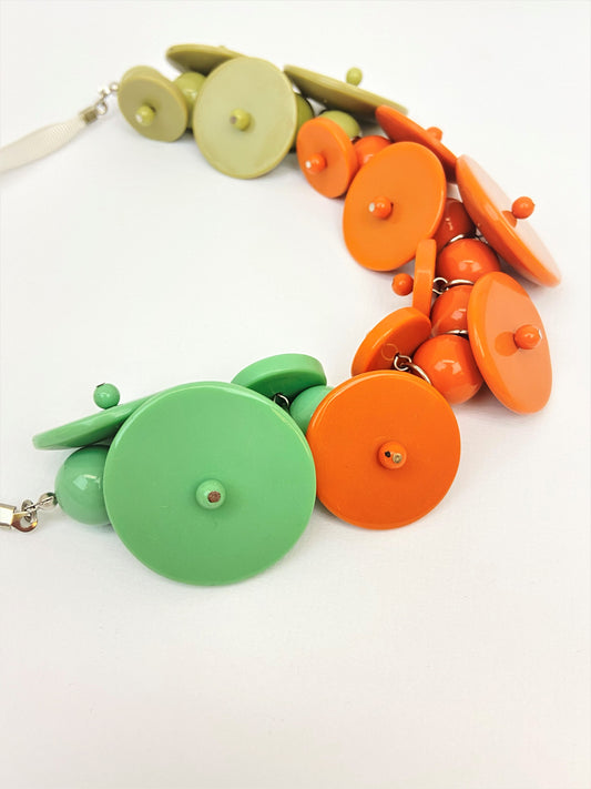 Otta Terese Mixed Bead Necklace by Stage Jewellery with unique beads in green orange tones