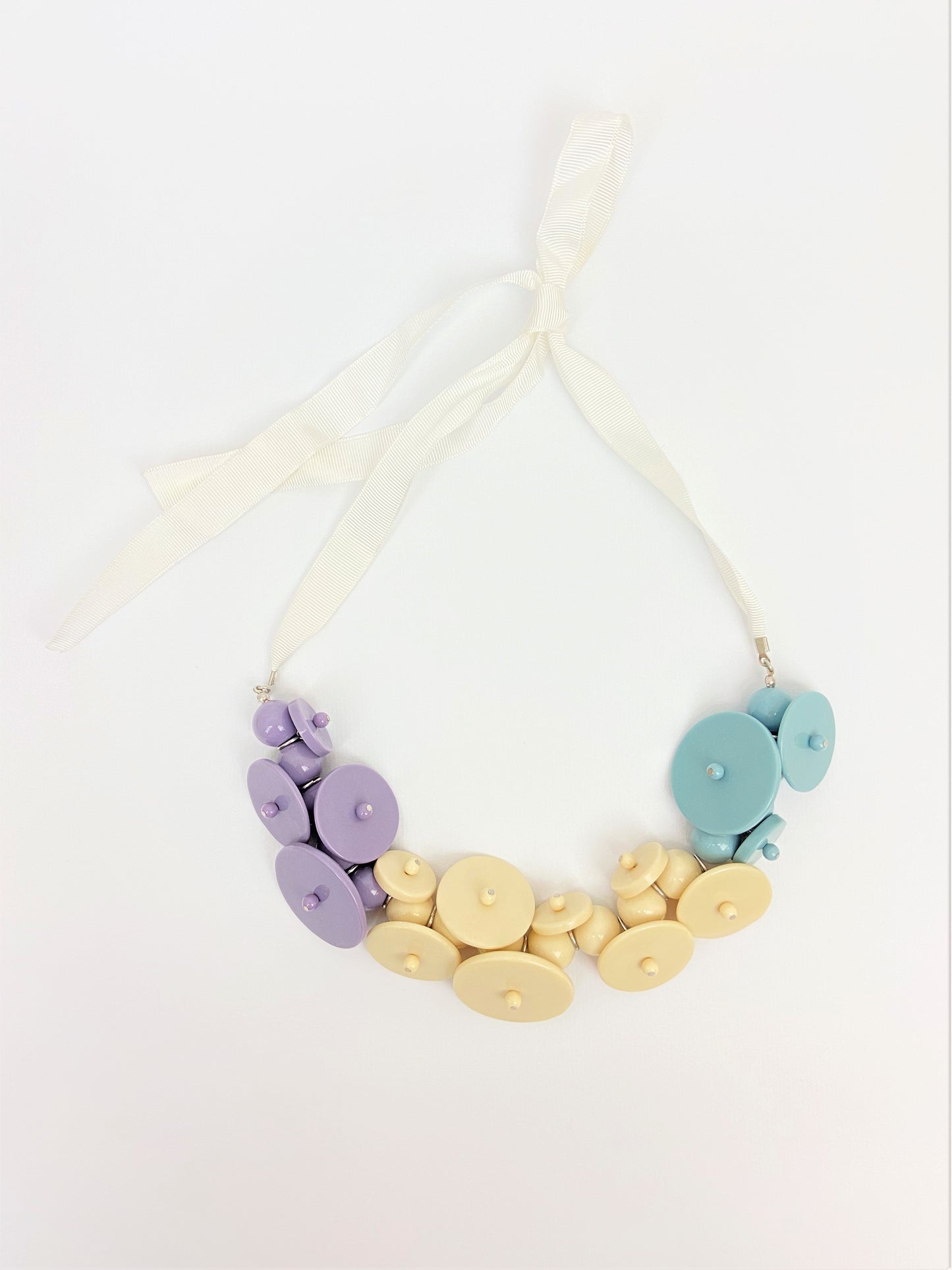 Otta Frida Mixed Bead Necklace by Stage Jewellery with unique beads in pastel purple blue yellow tones