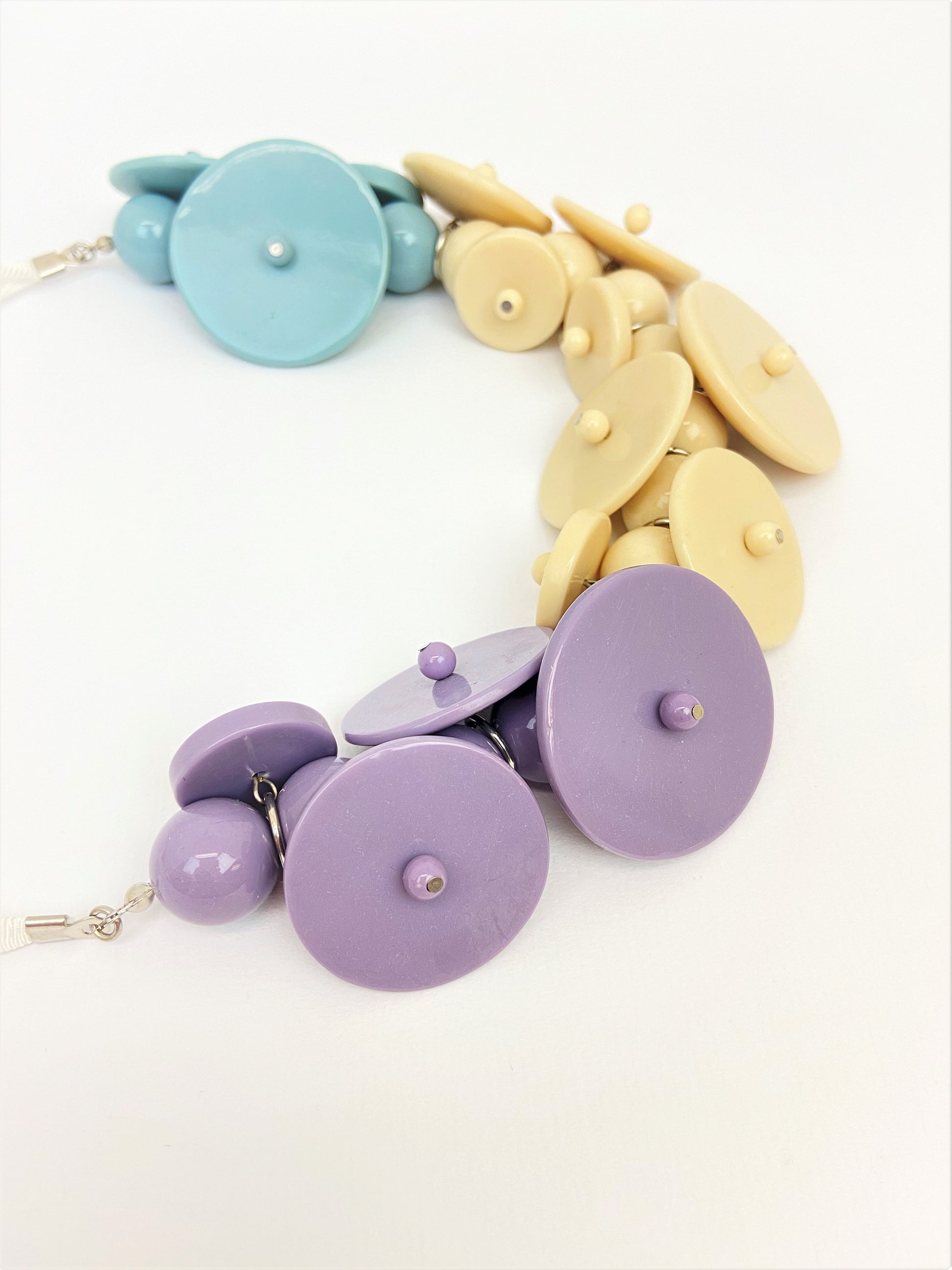 Otta Frida Mixed Bead Necklace by Stage Jewellery with unique beads in pastel purple blue yellow tones