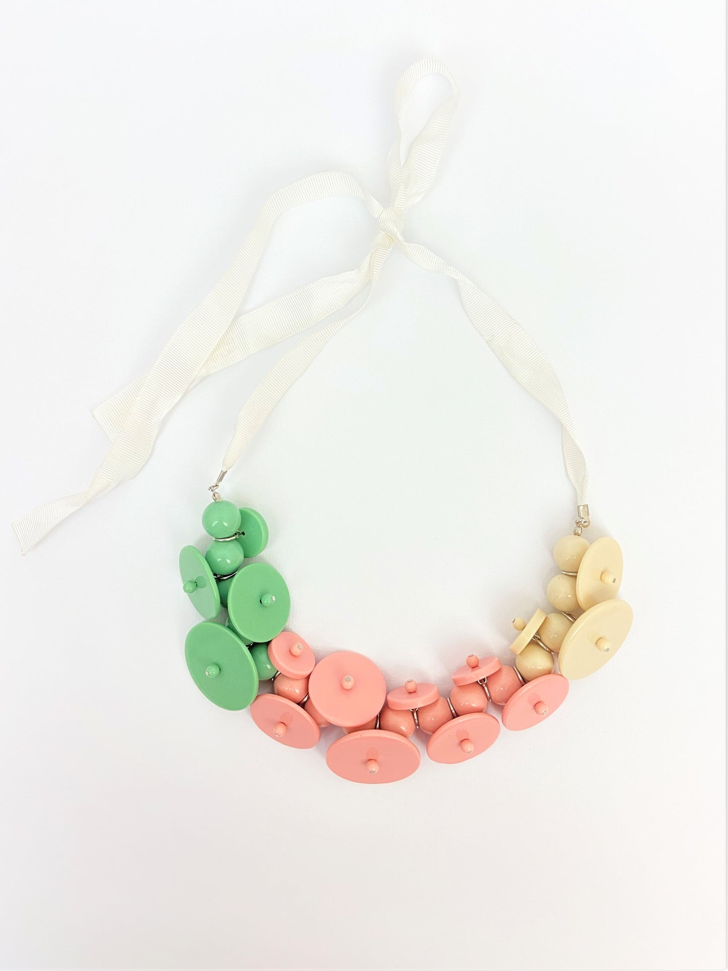 Otta Selma Mixed Bead Necklace by Stage Jewellery with unique beads in green pink pale tones