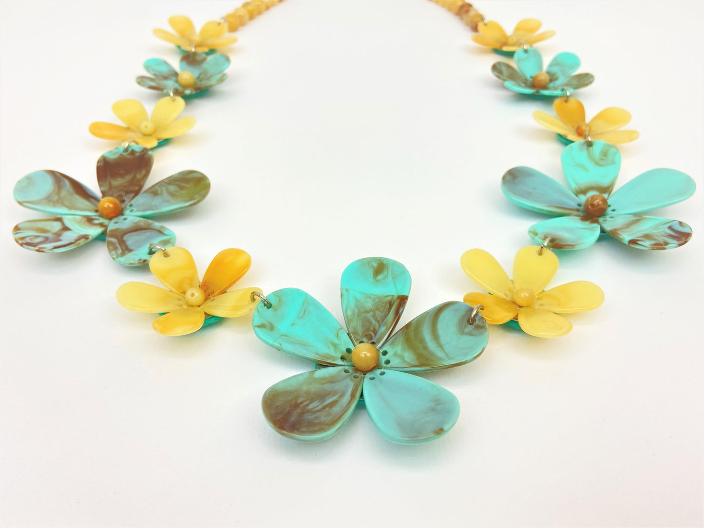 Anthousai Thea Mixed Bead Floral Necklace
