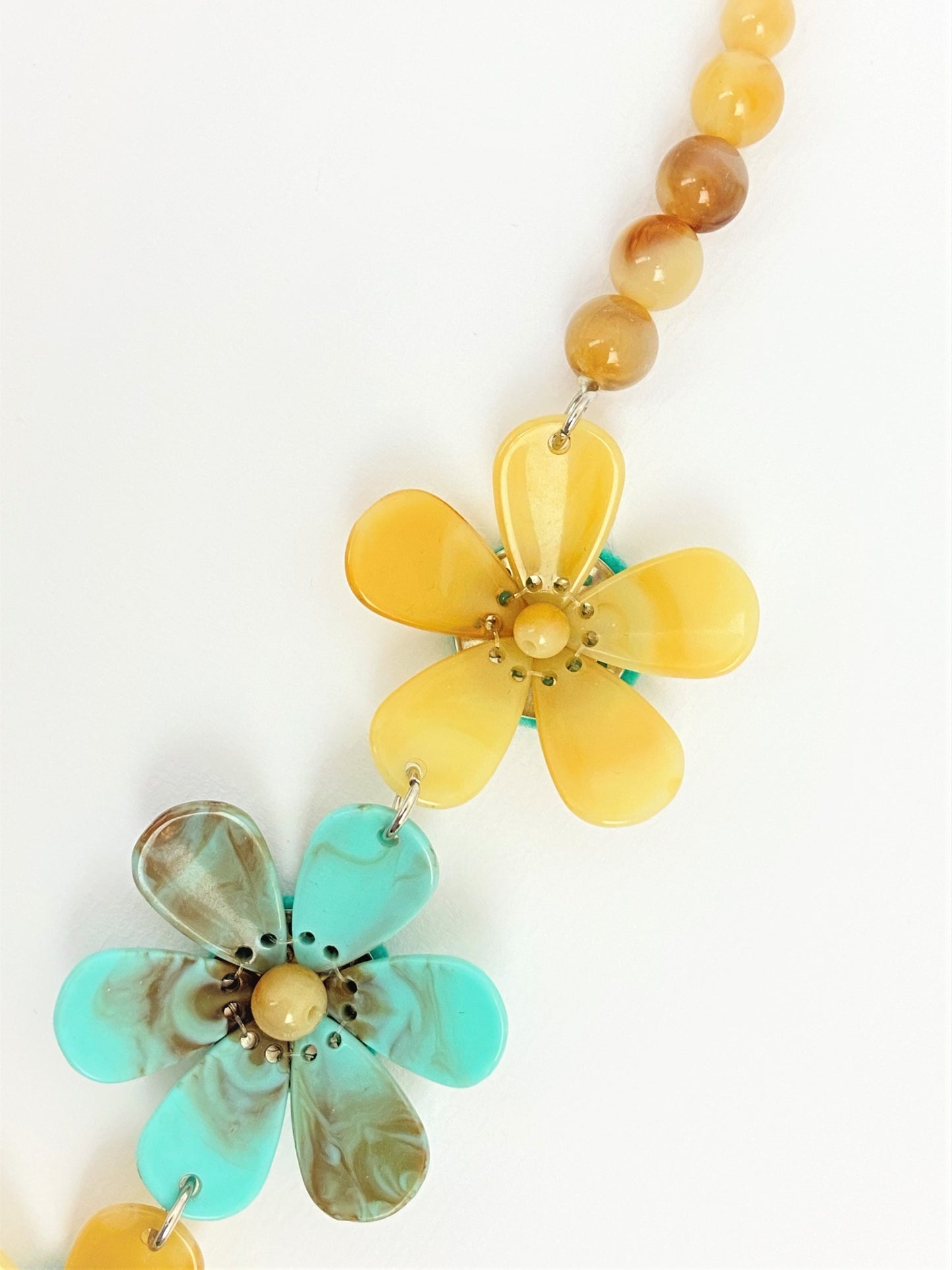 Anthousai Thea Mixed Bead Floral Necklace