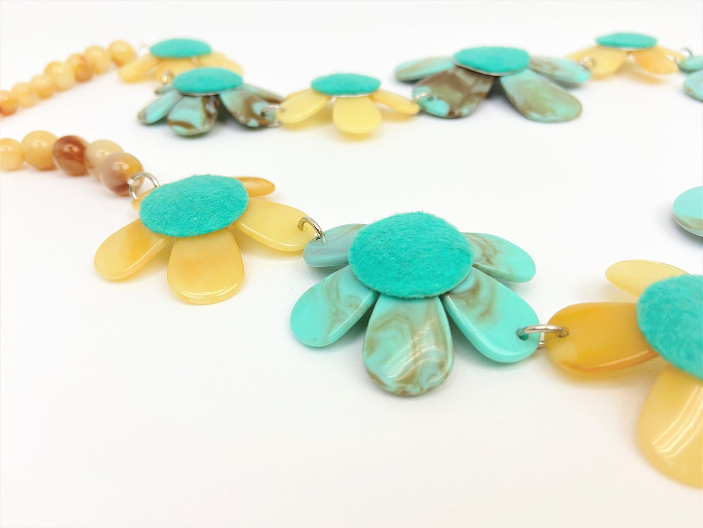 Anthousai Thea Mixed Bead Floral Necklace