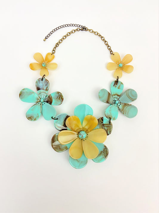 Anthousai Rena Mixed Bead Floral Necklace by Stage Jewellery 