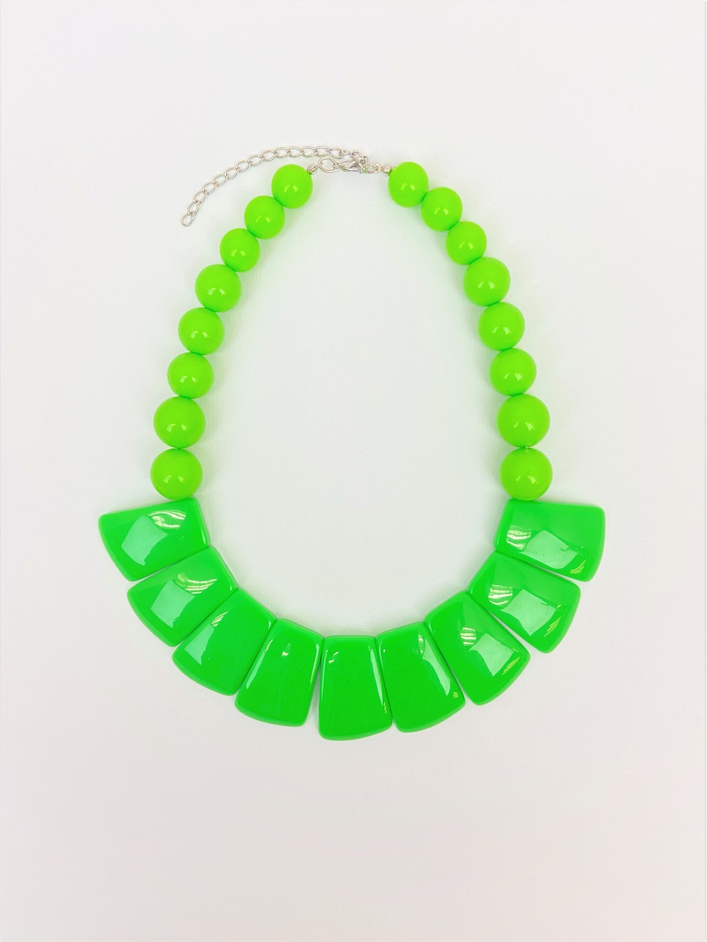 Leora Verdell Mixed Bead Necklace by Stage Jewellery with neon green tone in bold fashion style