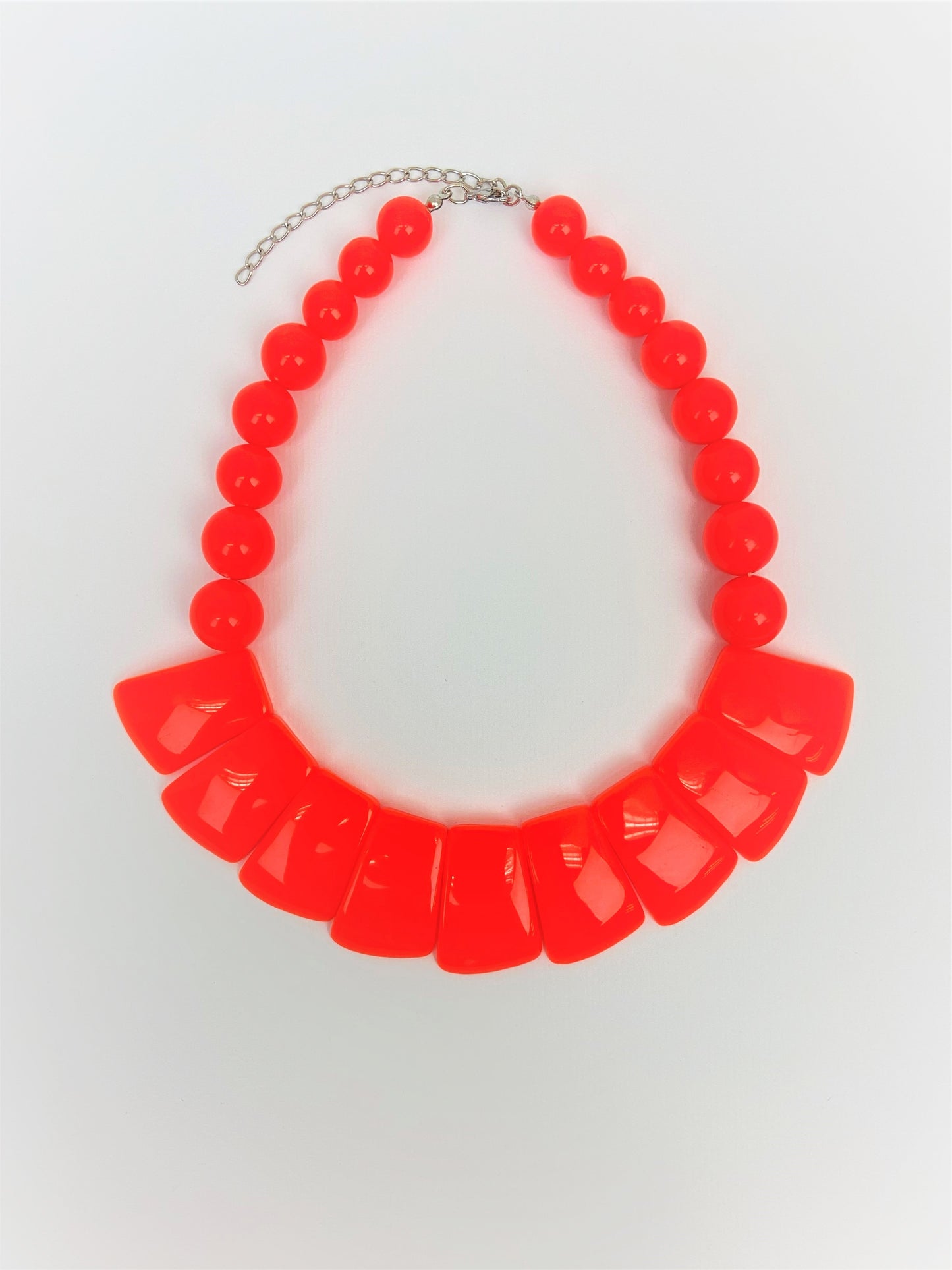 Leora Blaze Mixed Bead Necklace by Stage Jewellery with neon red tone in bold fashion style