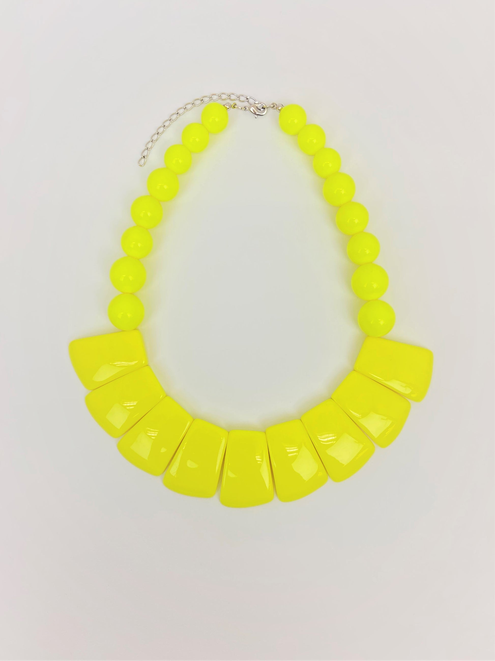 Leora Aelia Mixed Bead Necklace by Stage Jewellery with neon yellow tone in bold fashion style