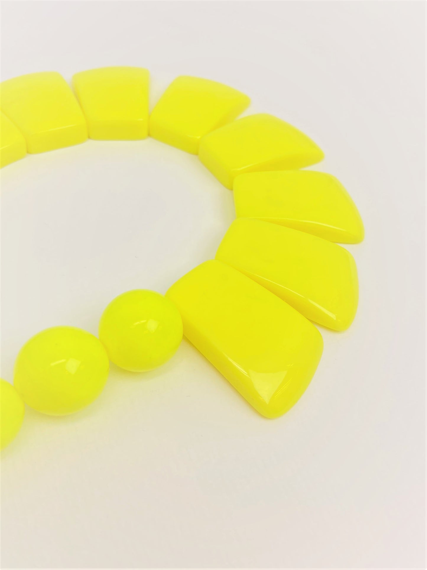 Leora Aelia Mixed Bead Necklace by Stage Jewellery with neon yellow tone in bold fashion style