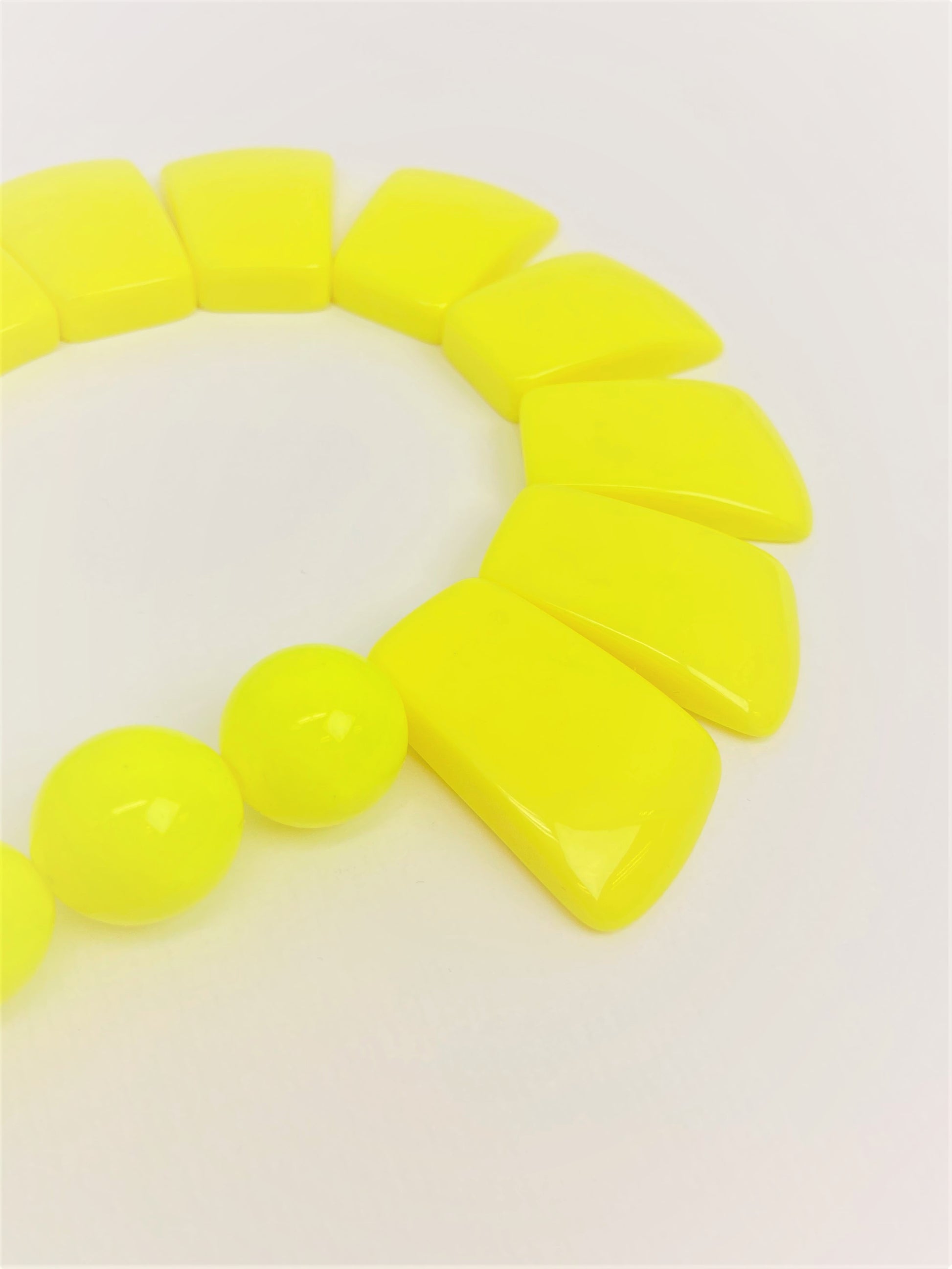 Leora Aelia Mixed Bead Necklace by Stage Jewellery with neon yellow tone in bold fashion style