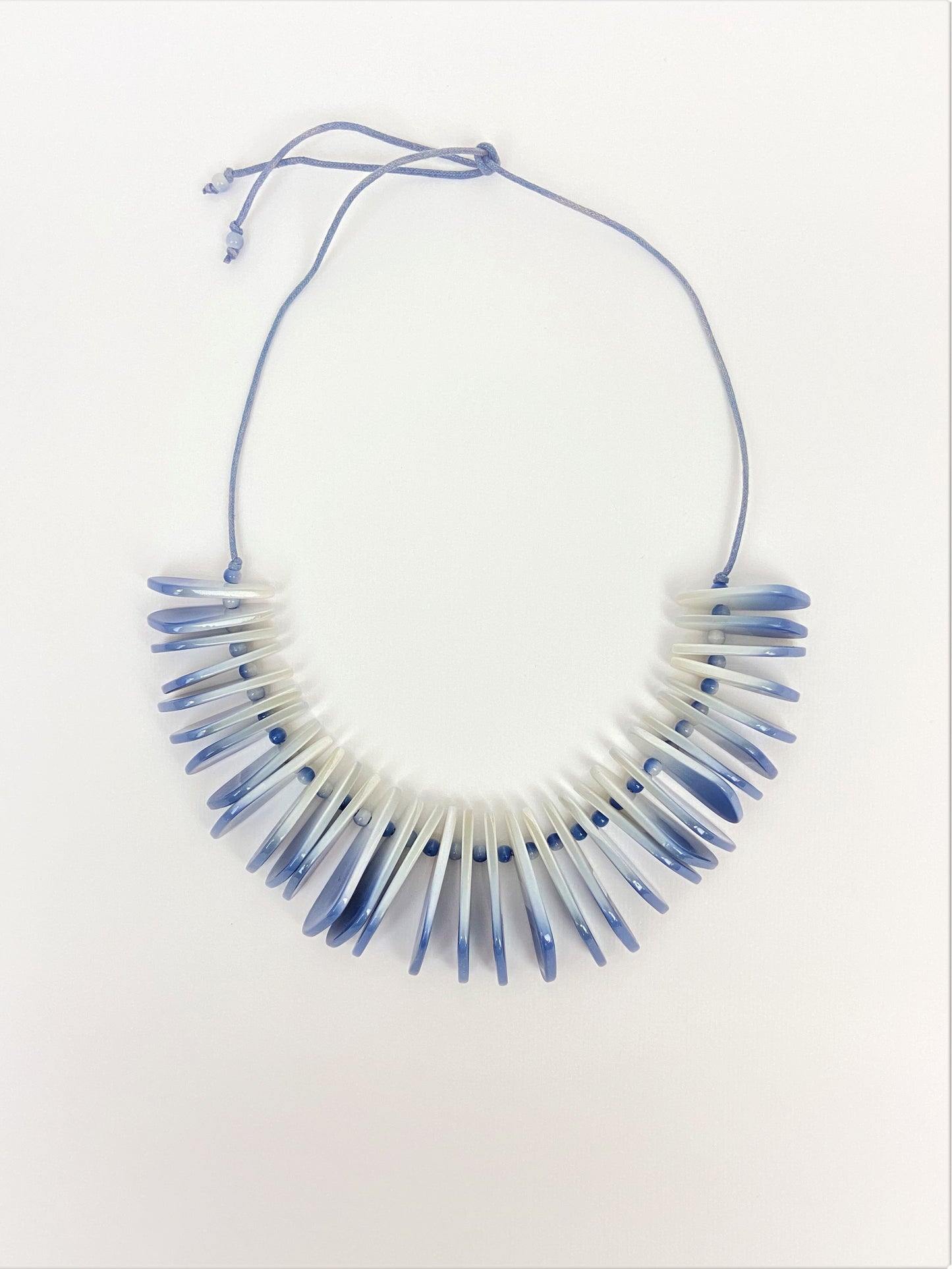 Kailani Mixed Bead Necklace by Stage Jewellery with white blue tones