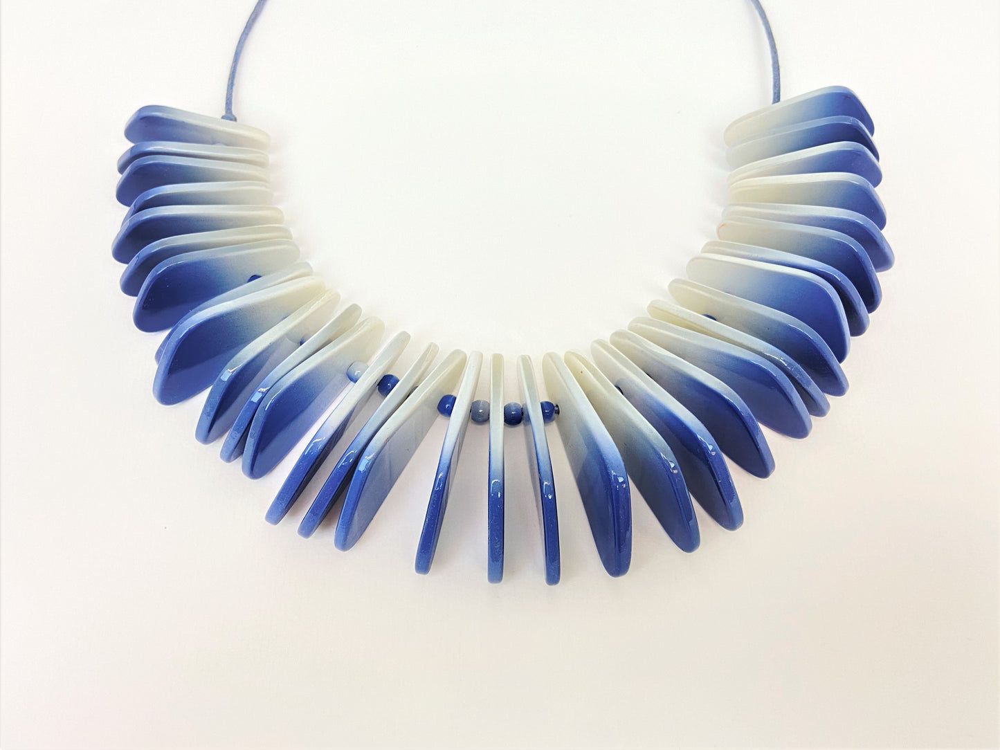 Kailani Mixed Bead Necklace by Stage Jewellery with white blue tones